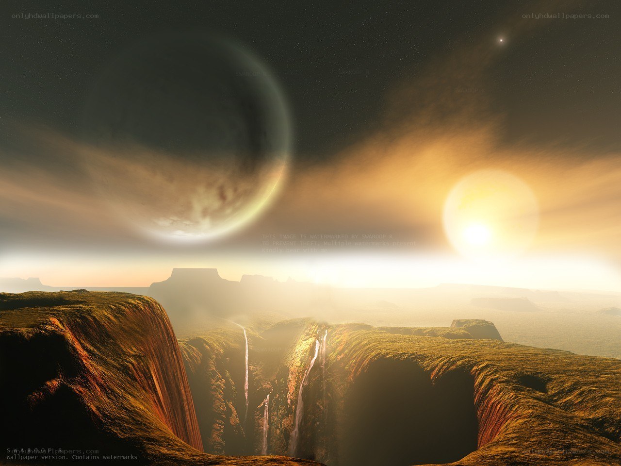 Alien planet landscape