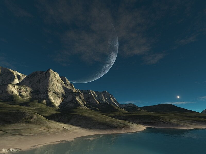 Alien planet landscape