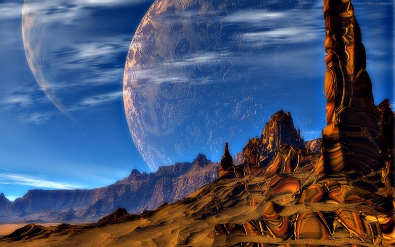 Alien planet landscape