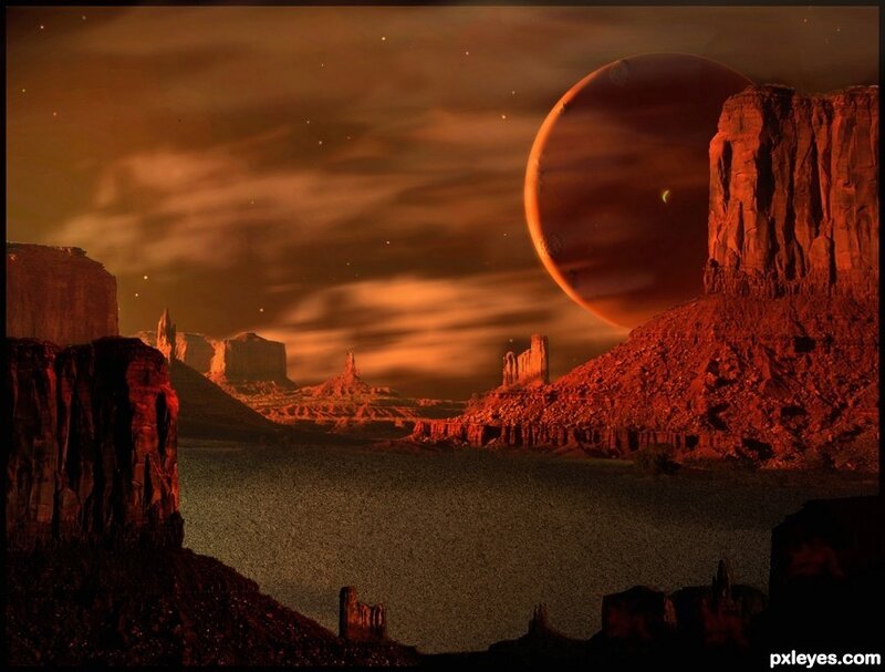 Alien planet landscape