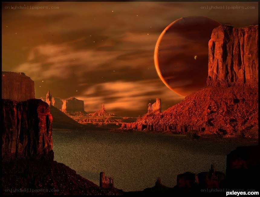 Alien planet landscape