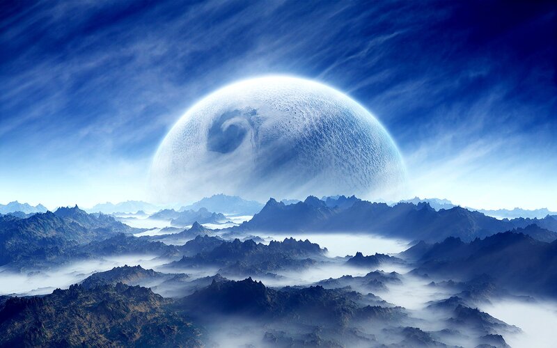Alien planet landscape