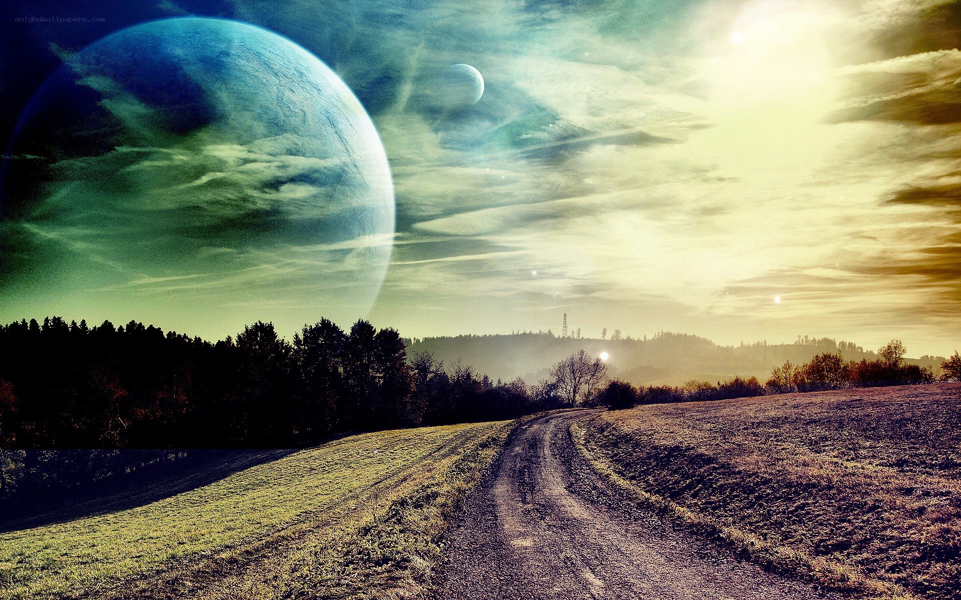 Alien planet landscape