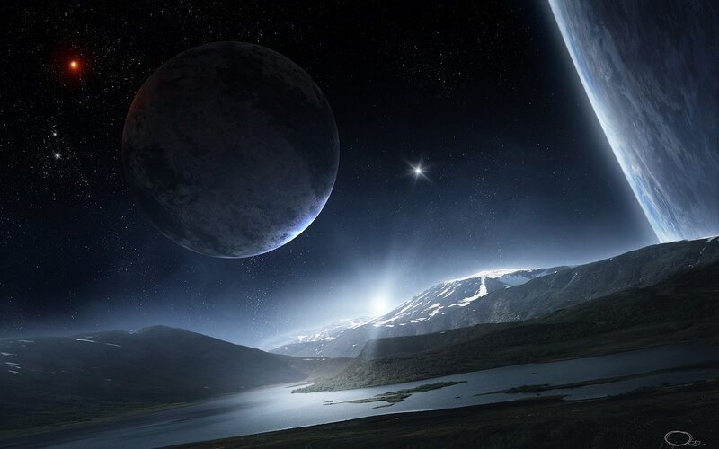 Alien planet landscape