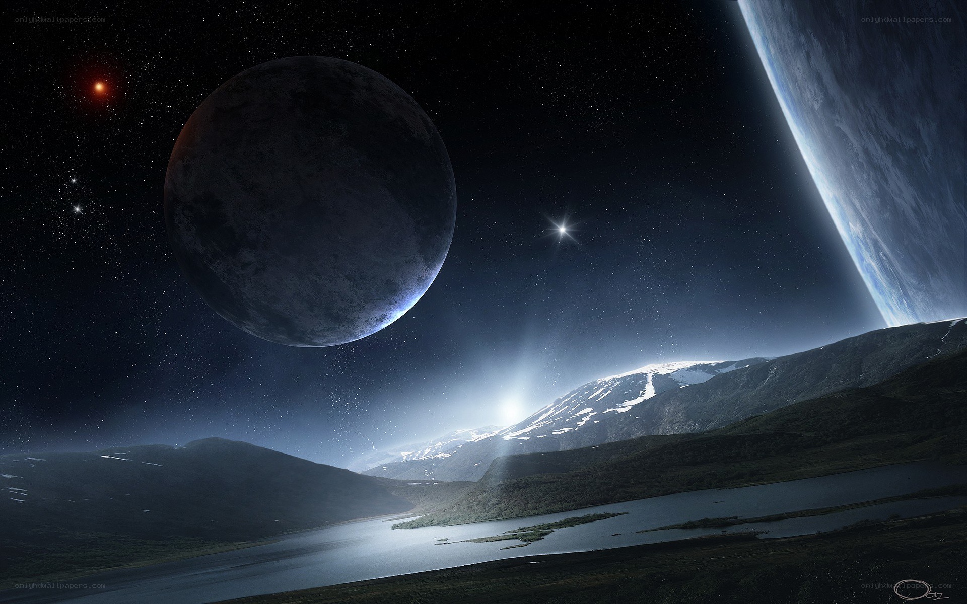 Alien planet landscape