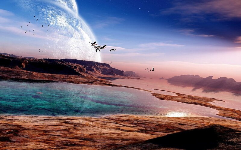 Alien planet landscape
