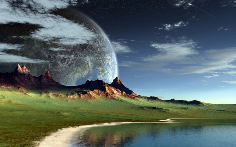 Alien planet landscape