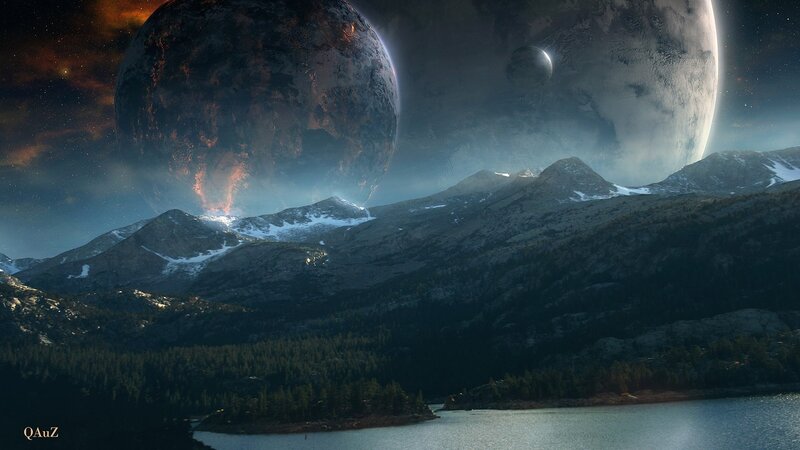 Alien planet landscape