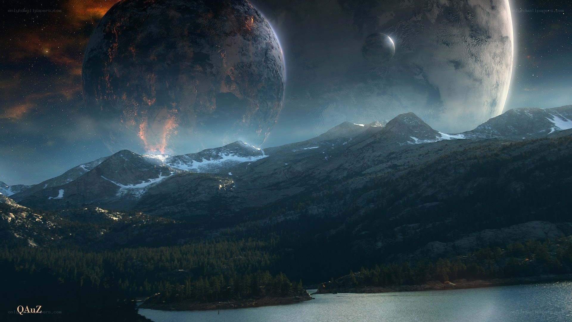 Alien planet landscape