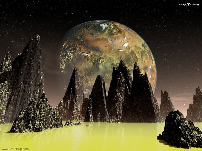 Alien planet landscape