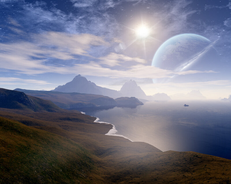 Alien planet landscape