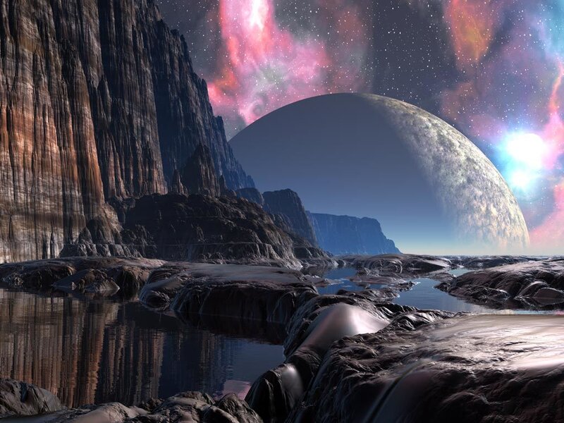 Alien planet landscape