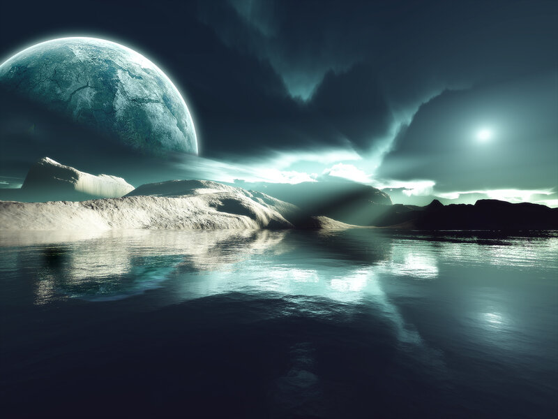 Alien planet landscape