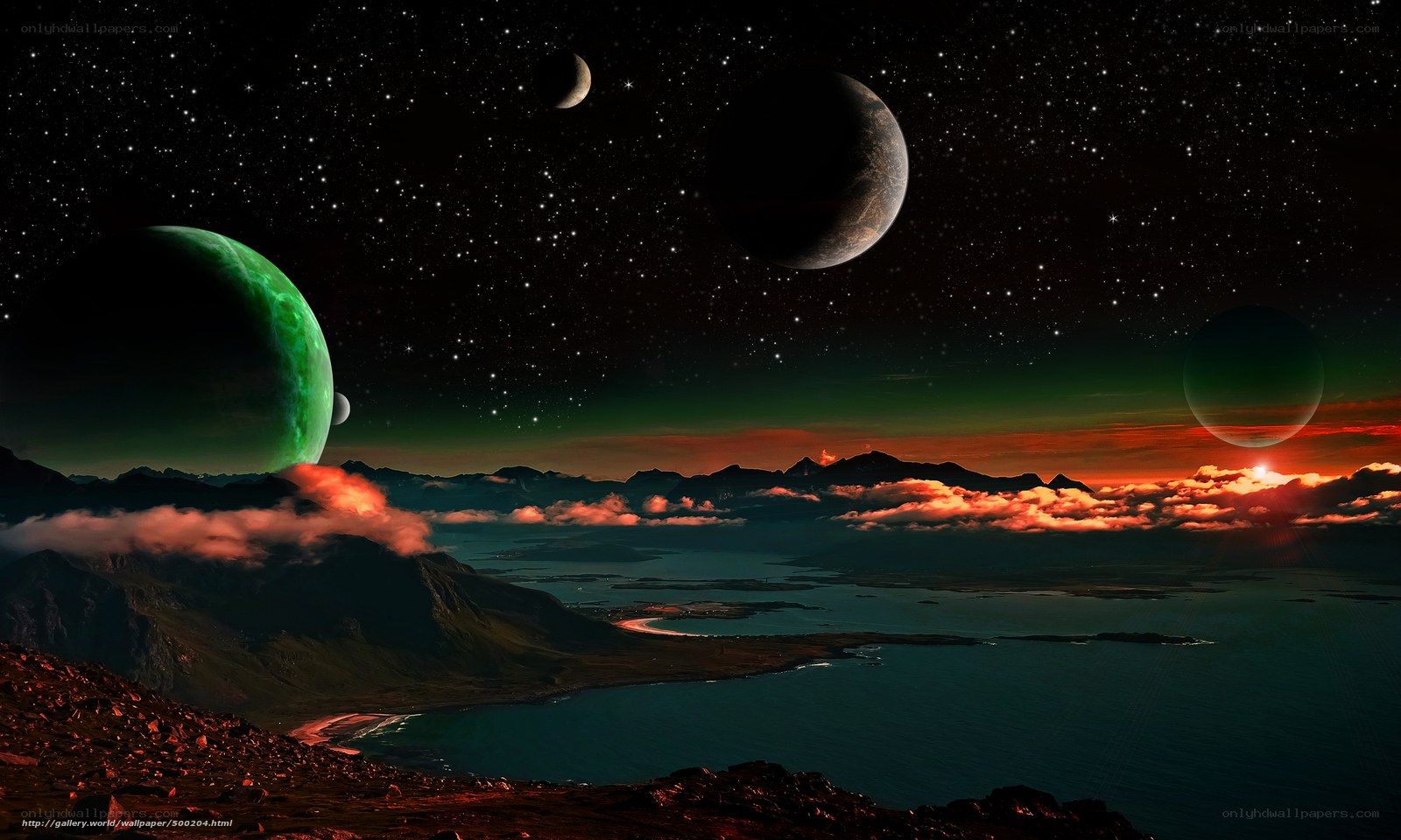 Alien planet landscape