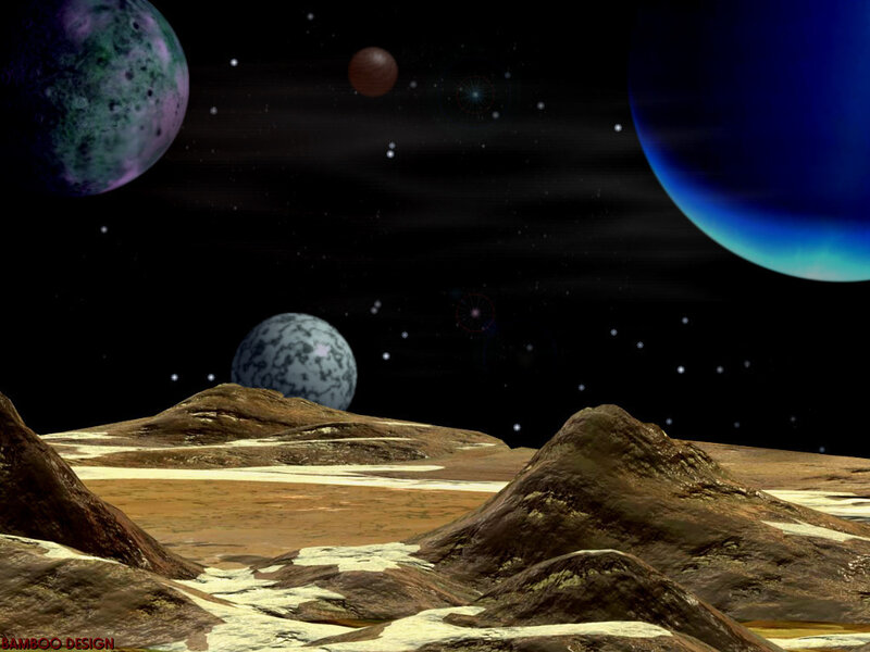 Alien Planet Landscape — Black, Dramatic, Night