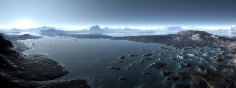 Alien Planet Landscape — Blue, Desolate, 3d Render