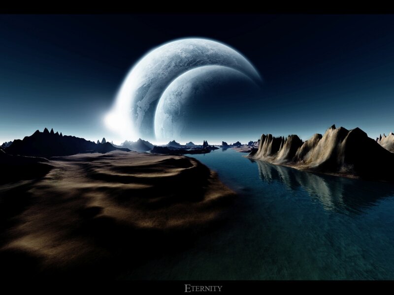 Alien Planet Landscape — Blue, Dramatic, Night, Digital Art, Planets