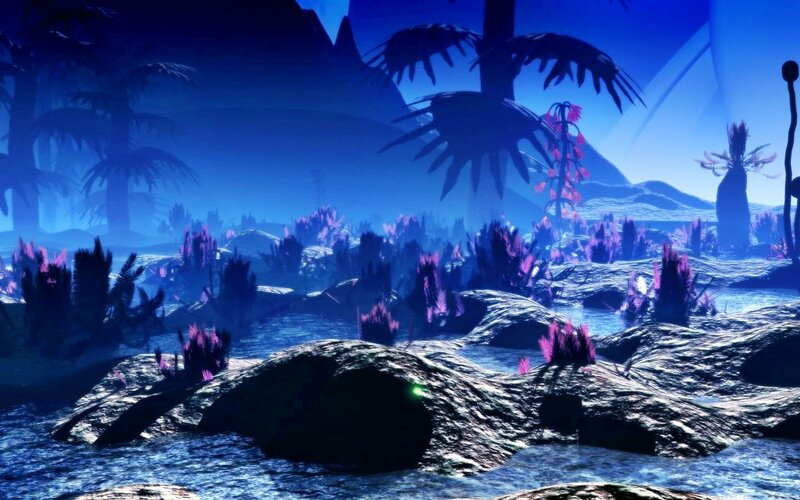 Alien Planet Landscape — Blue, Mysterious