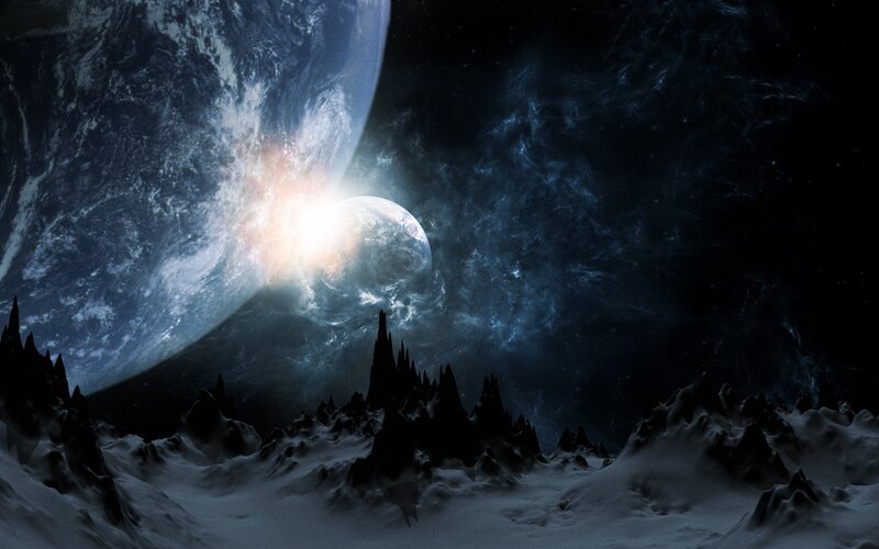 Alien Planet Landscape — Blue, Planets