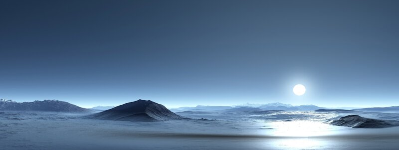 Alien Planet Landscape — Blue, Serene, Morning, 3d Render