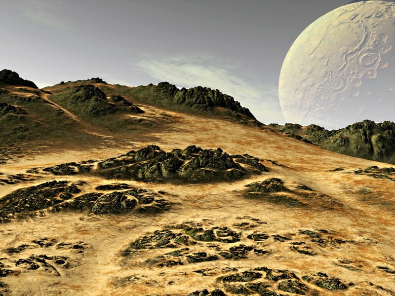 Alien Planet Landscape — Brown, Desolate, Digital Art