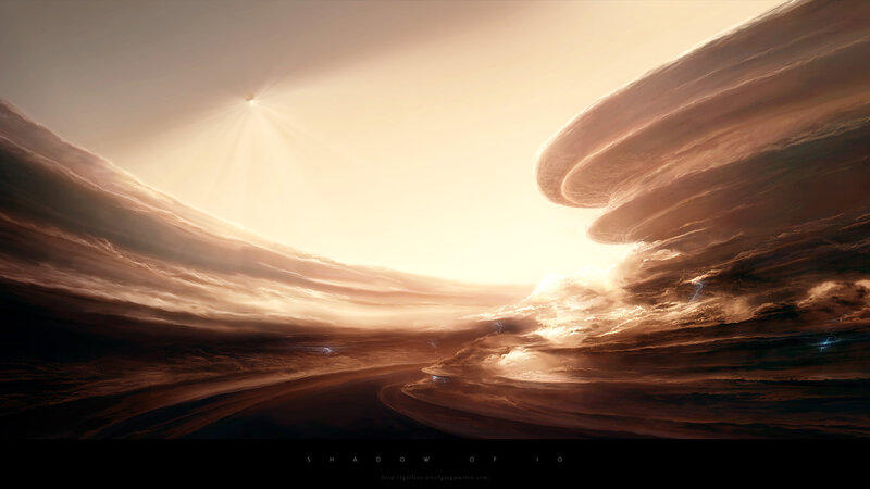 Alien Planet Landscape — Brown, Dramatic, Sunrise