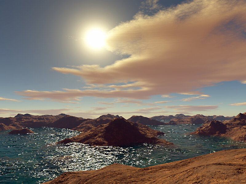 Alien Planet Landscape — Brown, Serene