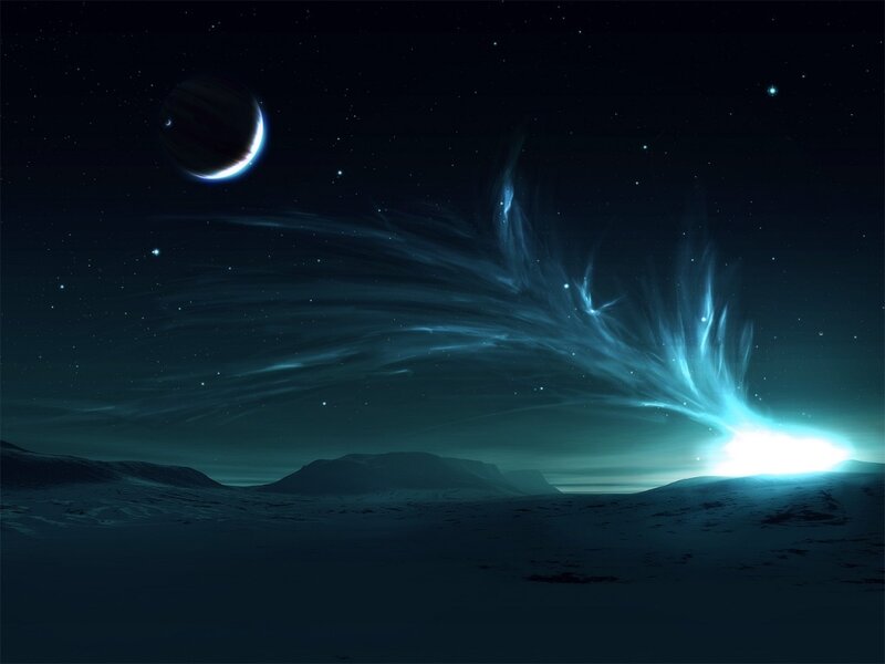 Alien Planet Landscape — Dramatic, Night