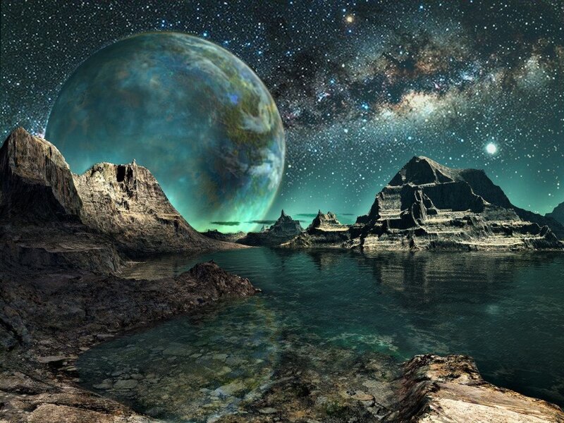 Alien Planet Landscape — Green