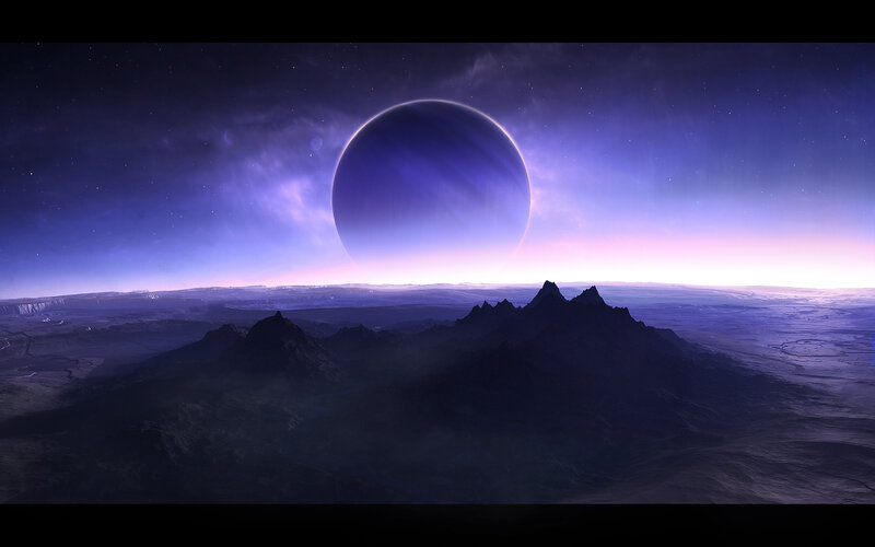 Alien Planet Landscape — Night