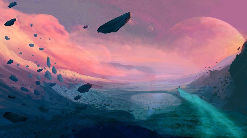 Alien Planet Landscape — Pink