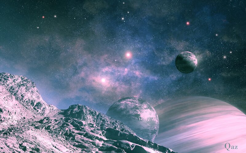 Alien Planet Landscape — Purple, Cosmic