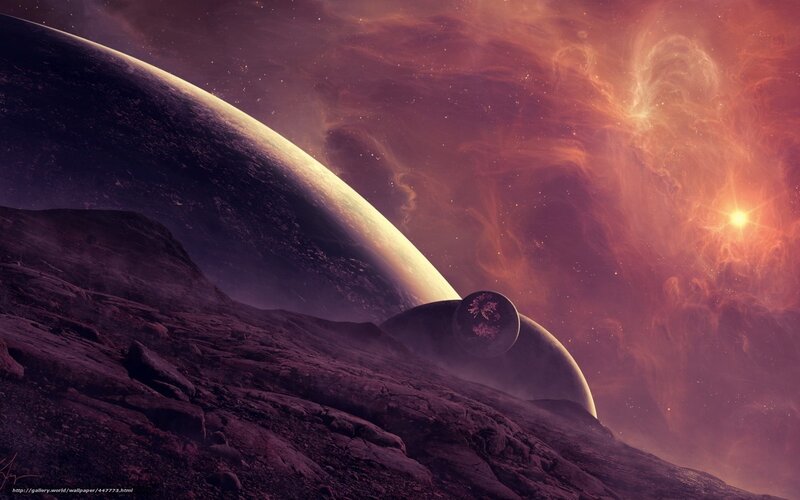 Alien Planet Landscape — Purple, Dramatic, Digital Art