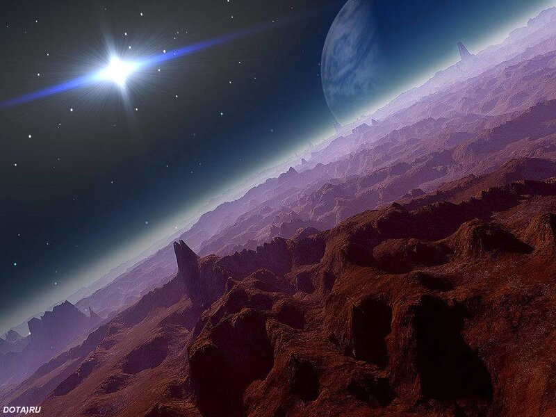 Alien Planet Landscape — Purple, Dramatic, Night, Digital Art, Star