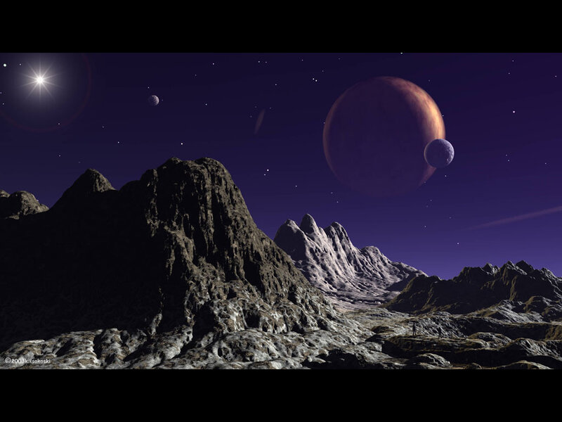 Alien Planet Landscape — Purple, Dramatic, Night