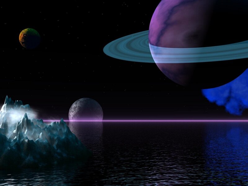 Alien Planet Landscape — Purple, Dramatic