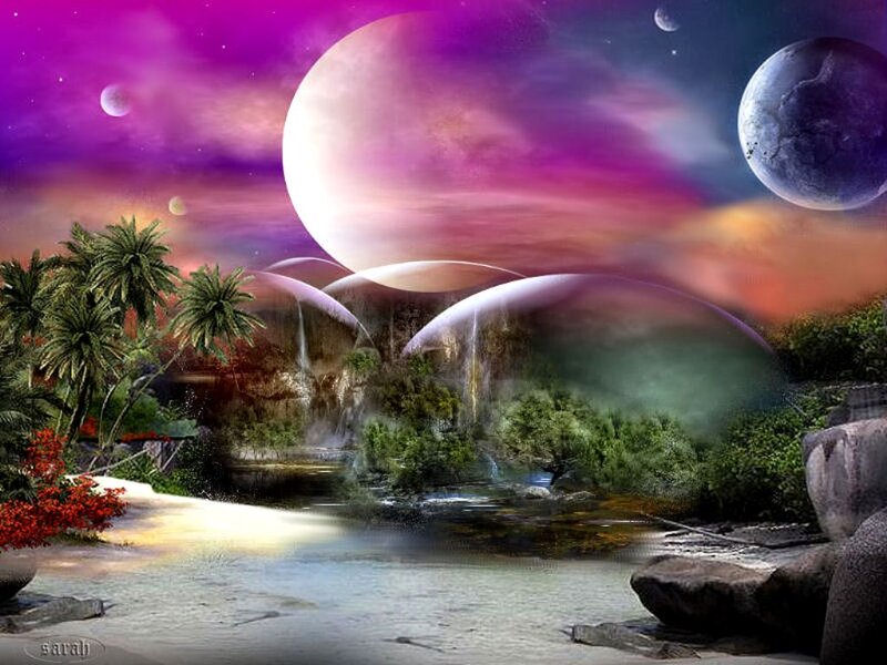 Alien Planet Landscape — Purple, Fantastical
