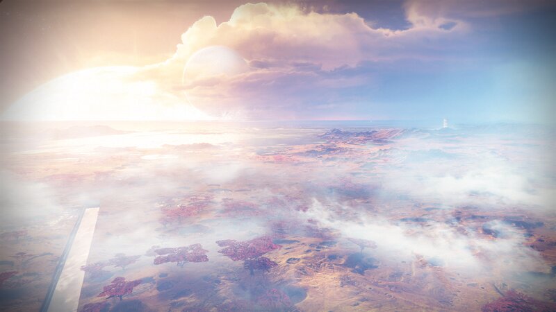 Alien Planet Landscape — Purple, Serene, Sunrise