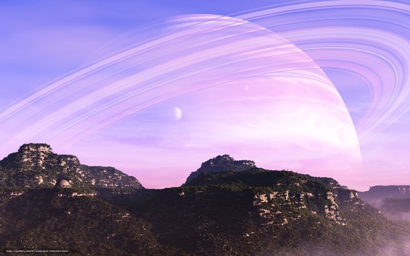 Alien Planet Landscape — Purple, Serene, Sunset
