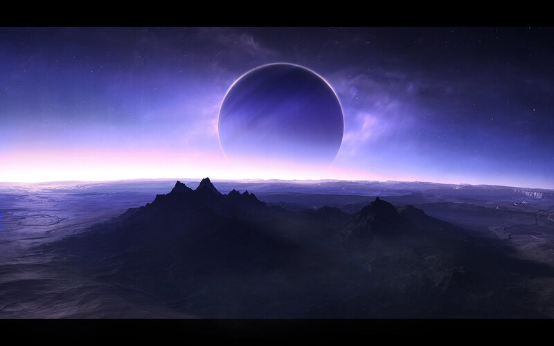 Alien Planet Landscape — Purple