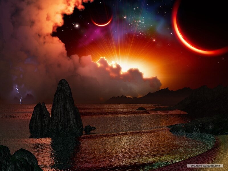 Alien Planet Landscape — Red, Dramatic