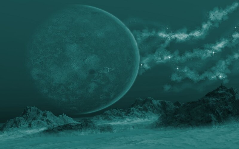 Alien Planet Landscape — Teal