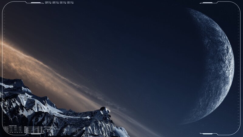 Alien planet landscape view
