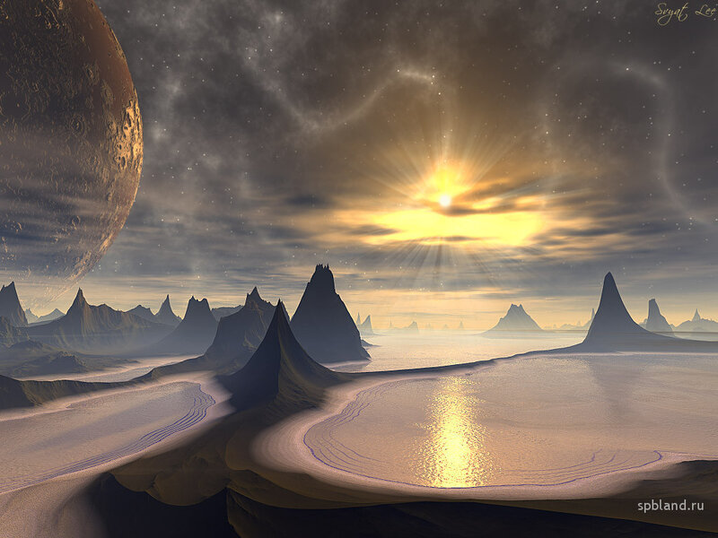 Alien Planet Landscape — Yellow