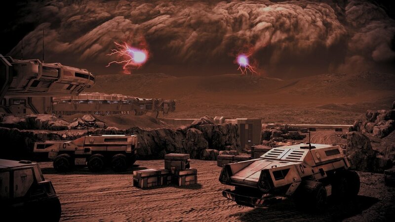 Alien planet military base