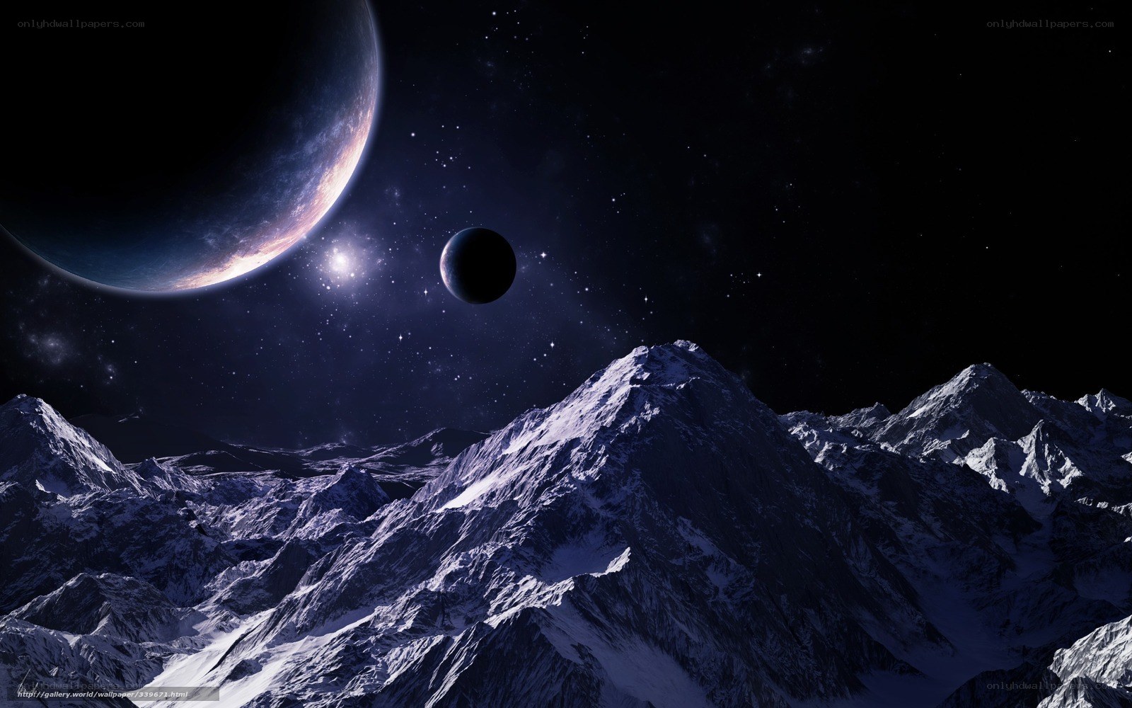 Alien planet mountain landscape