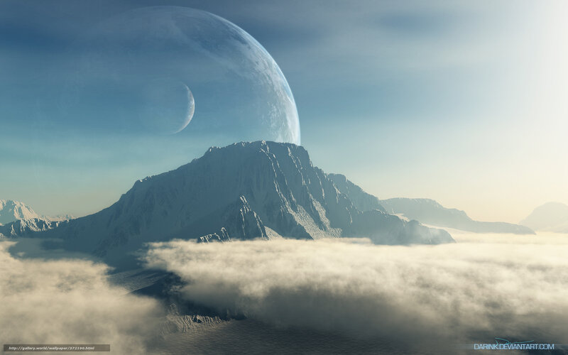 alien planet mountain landscape