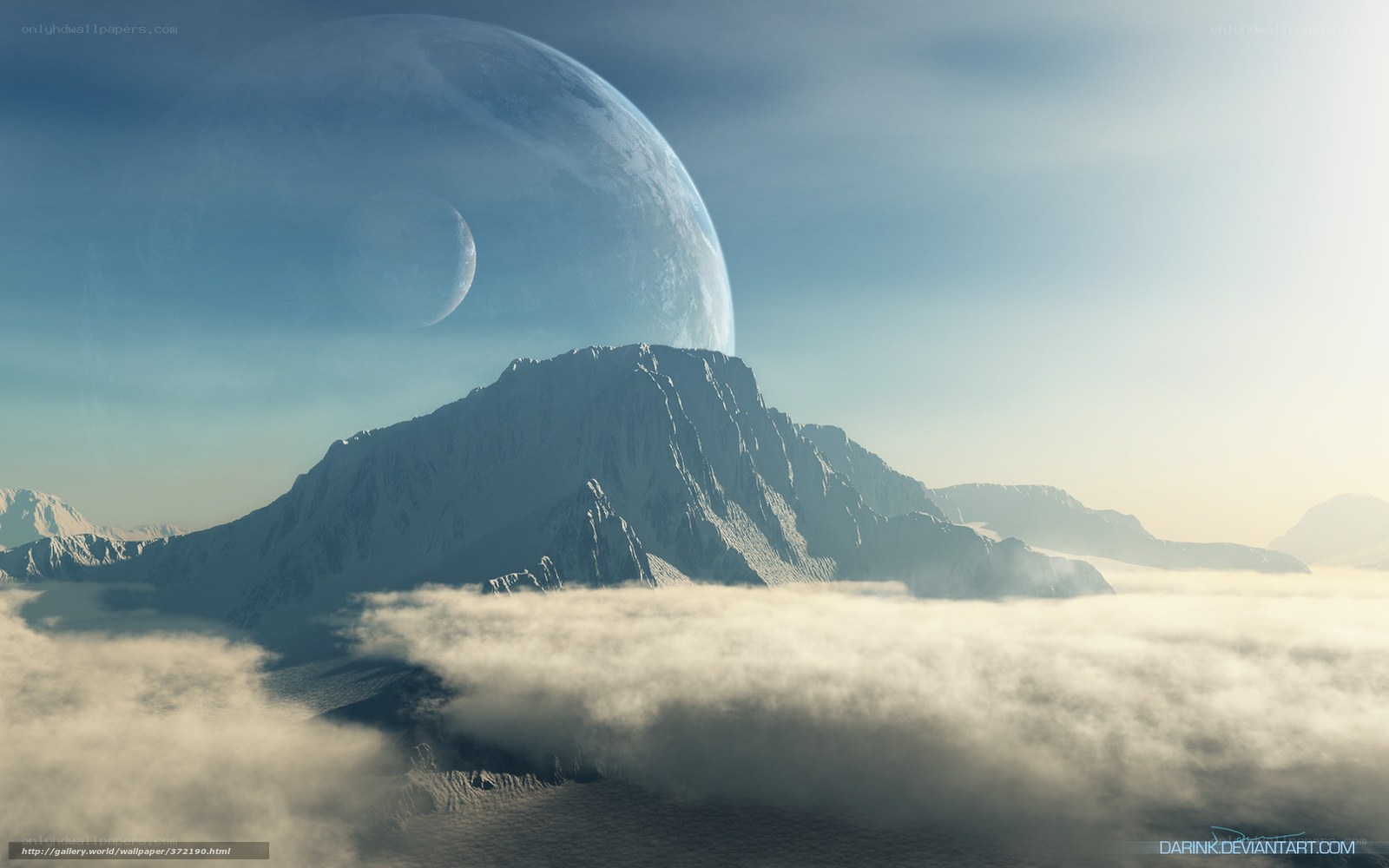 alien planet mountain landscape
