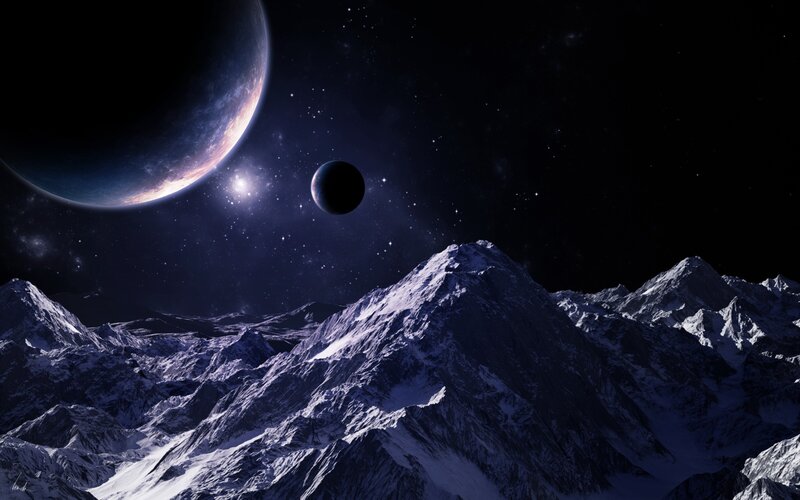 alien planet mountain landscape