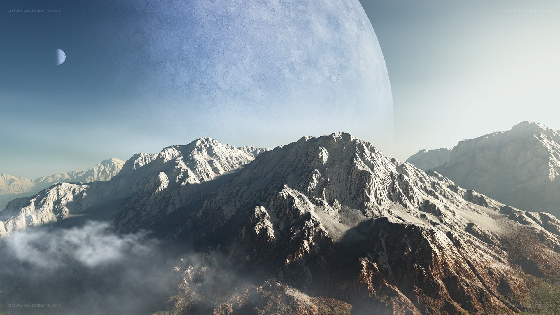 alien planet mountain landscape